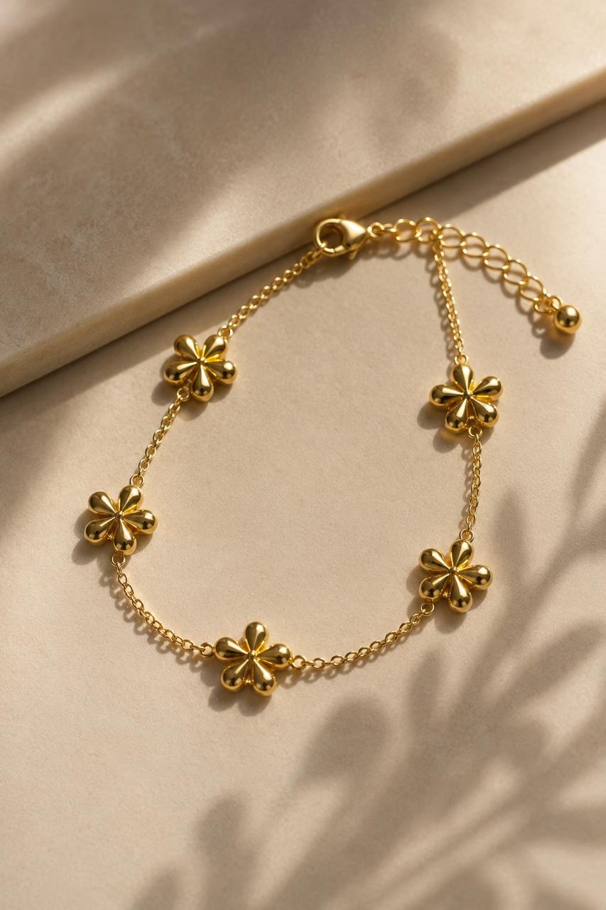 Pulsera Flores Doradas, fotografía 1